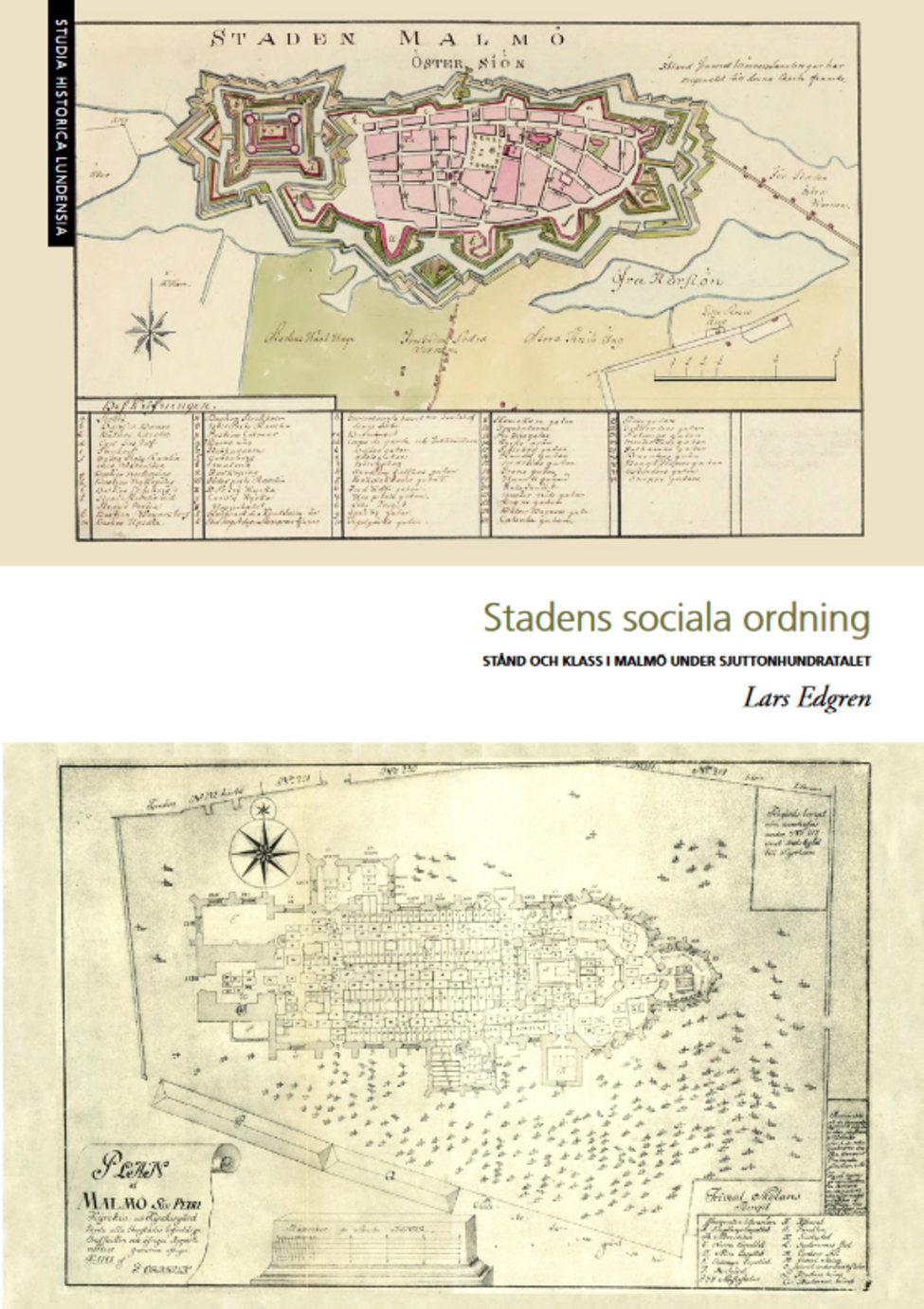 Bokomslag Stadens sociala ordning, två kartor över Malmö